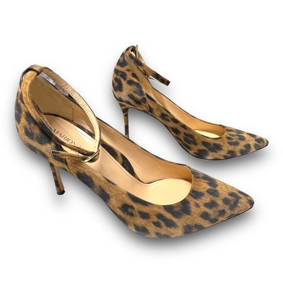MARION PARKE TOSCANA Leopard ankle strap heels NWT SZ 7.5 - Picture 11 of 15